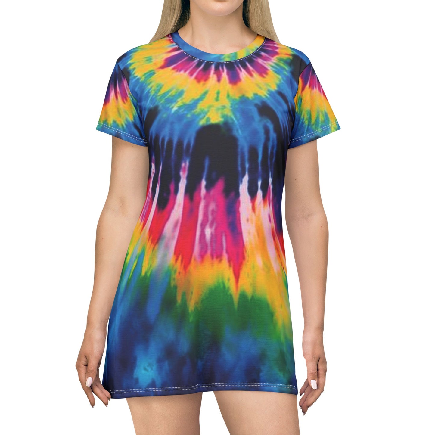 Multicolor Tie Dye T-Shirt Dress