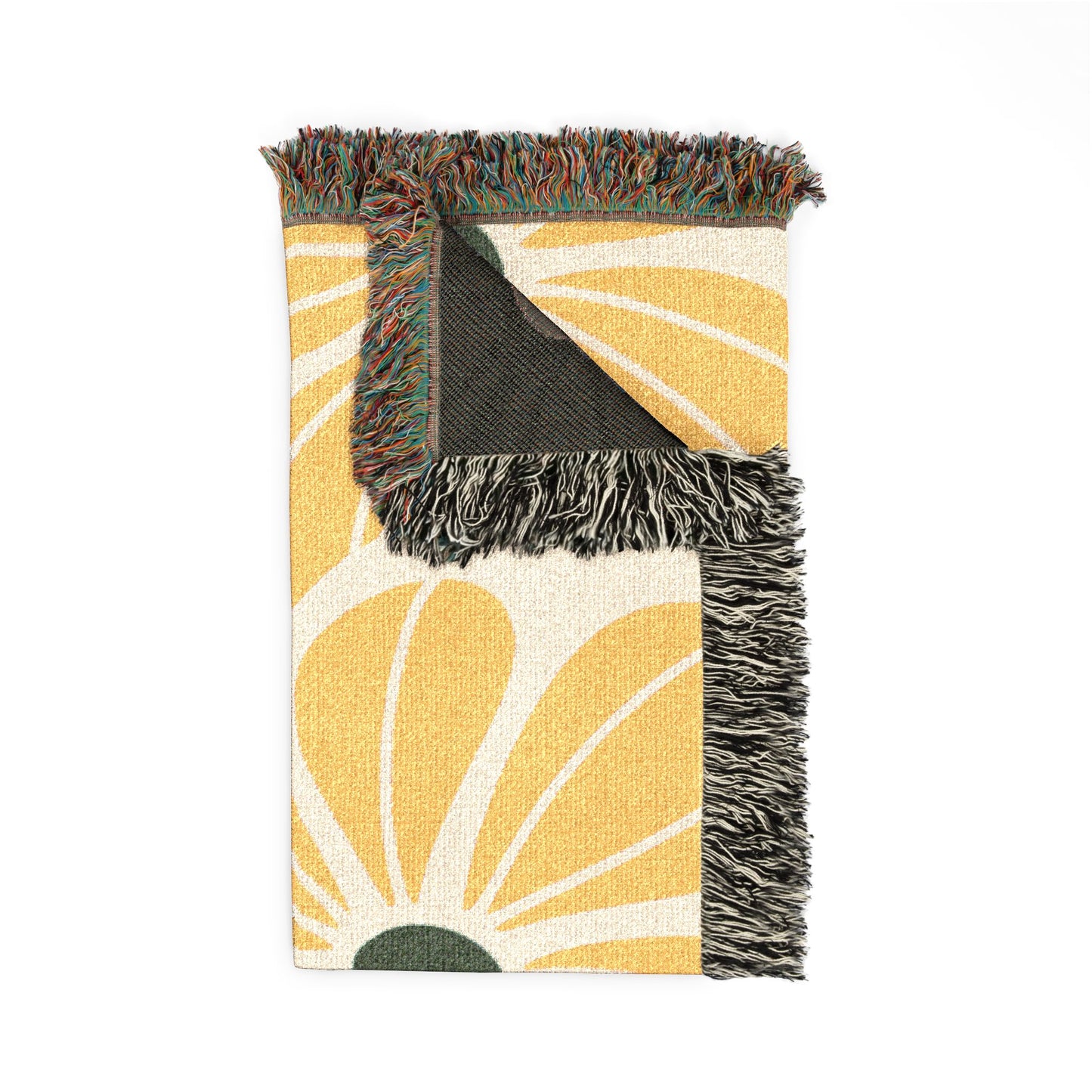 Retro Sunflower Woven Blanket