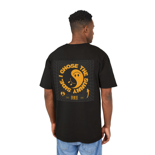 Oversized T-Shirt -  Sunny Side Yin-Yang Tee — "I Choose The Sunny Side"