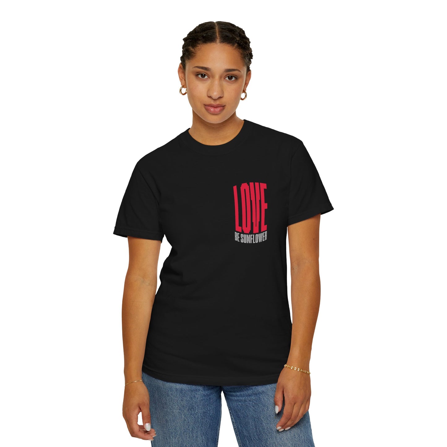 "Love Yourself First" Tee — Inspirational Graphic T-Shirt with 'LOVE' Chest & Back Message