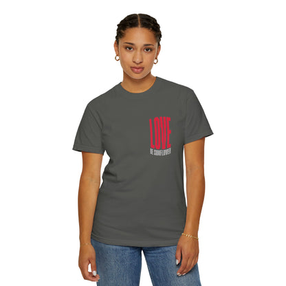 "Love Yourself First" Tee — Inspirational Graphic T-Shirt with 'LOVE' Chest & Back Message