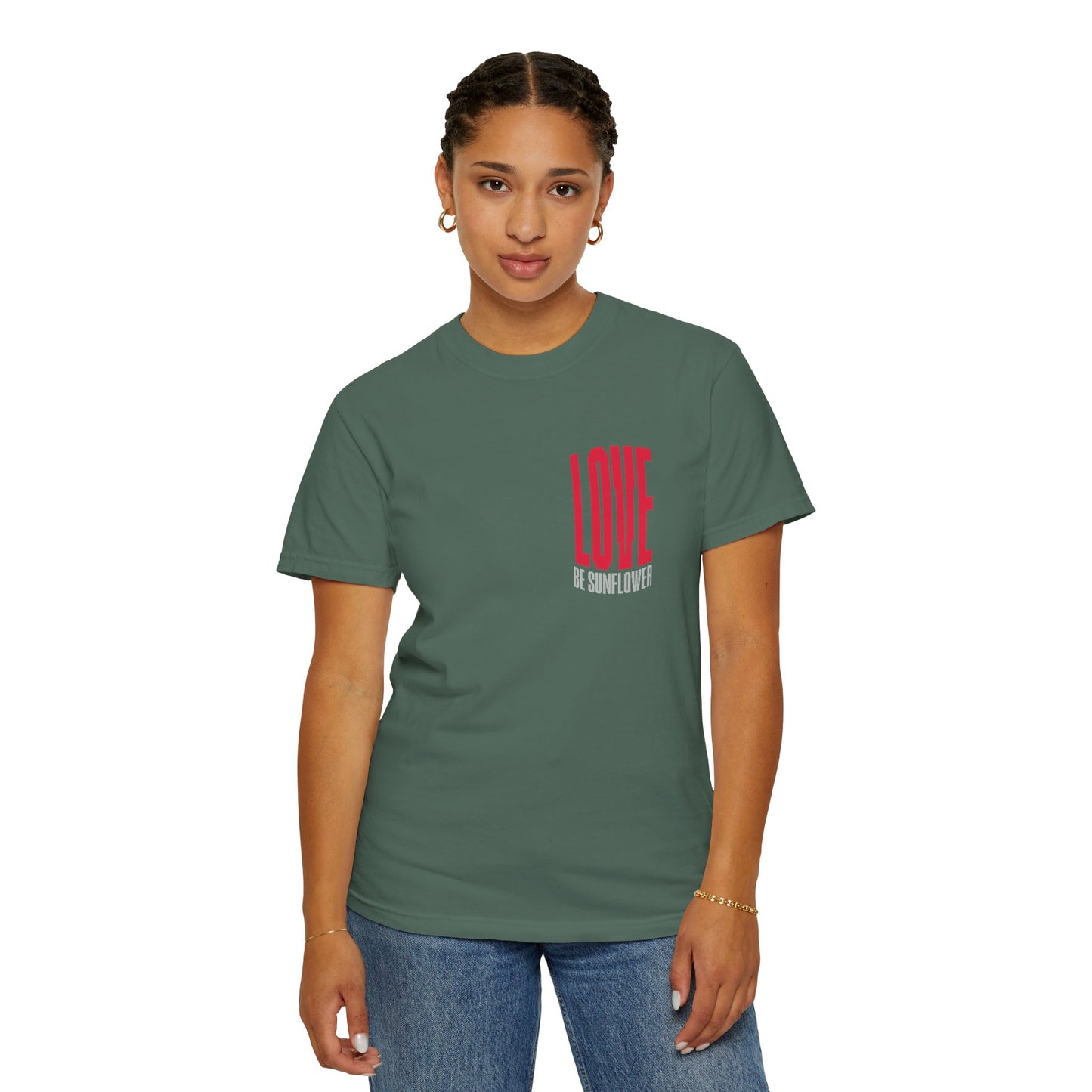 "Love Yourself First" Tee — Inspirational Graphic T-Shirt with 'LOVE' Chest & Back Message