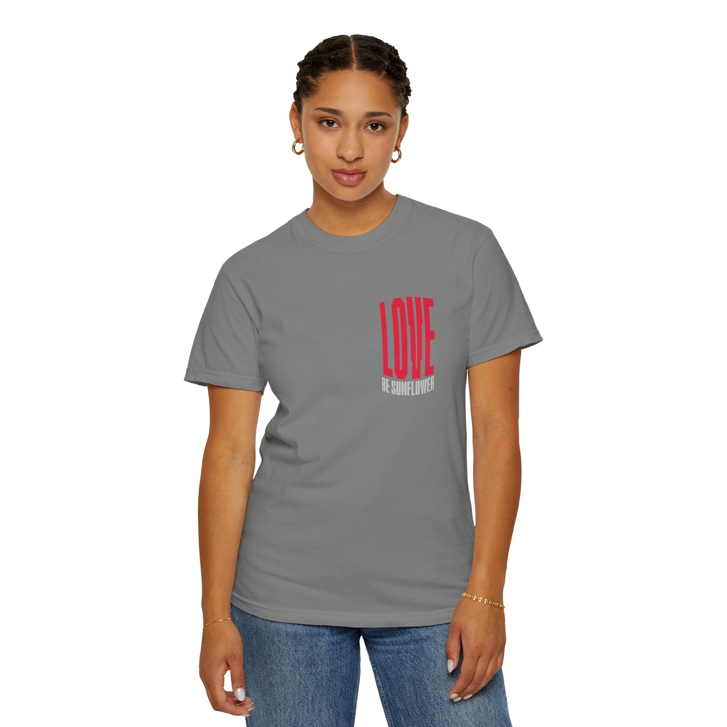 "Love Yourself First" Tee — Inspirational Graphic T-Shirt with 'LOVE' Chest & Back Message