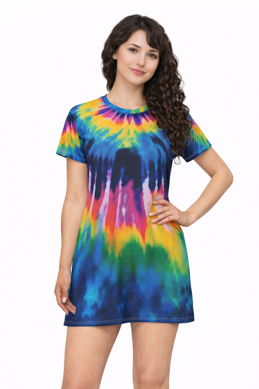 Multicolor Tie Dye T-Shirt Dress